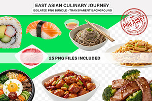 East Asian Culinary Journey - PNG, a Food Illustration by Nurlan's shop