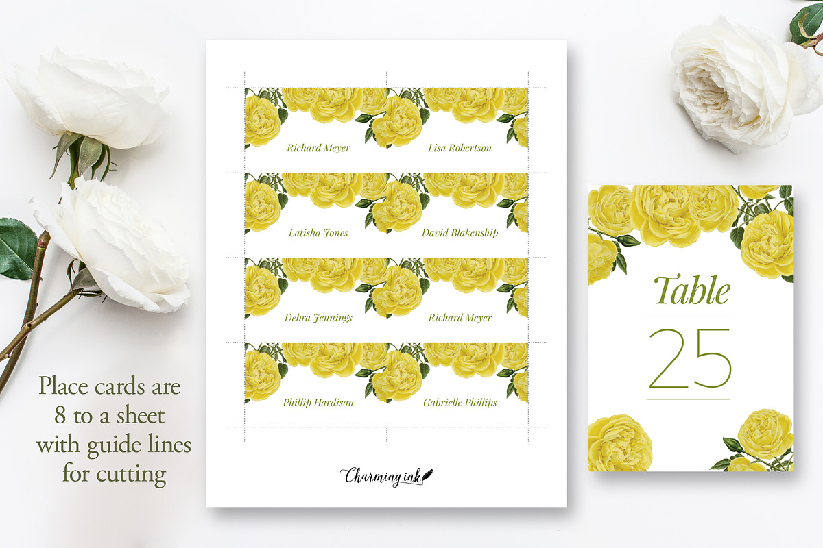 Yellow Roses Wedding Collection, an Invitation Template by Charming Ink (Photo 3 of 3)