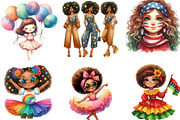 Cute Juneteenth Afro Girl Clipart, an Illustration by Designking (Thumbnail 3 of 4)