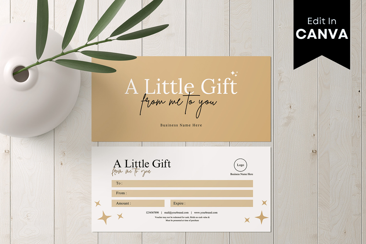 Printable Gift Certificate Template, a Print Template by BrushstrokeArtGB (Photo 5 of 5)