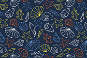 10 seamless patterns with seashells, a Pattern Graphic by EvgeniaV (Thumbnail 7 of 7)