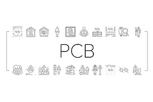 pcb pollution contamination icons, an Illustration by pikepicture