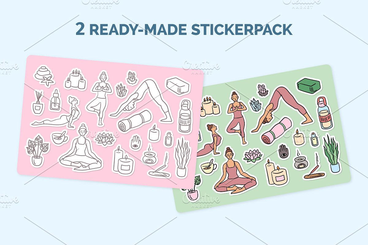 Yoga Meditation Practice Set Vector, an Object Graphic by 35lab (Photo 5 of 6)