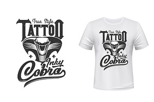 Cobra T-shirt Print Or Tattoo