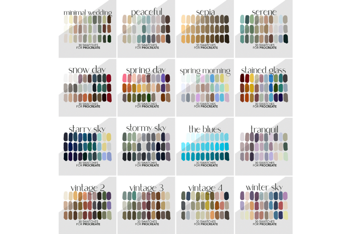 64 Palettes for Procreate and Adobe, a Palette Add-On by AureDesignCo (Photo 4 of 5)