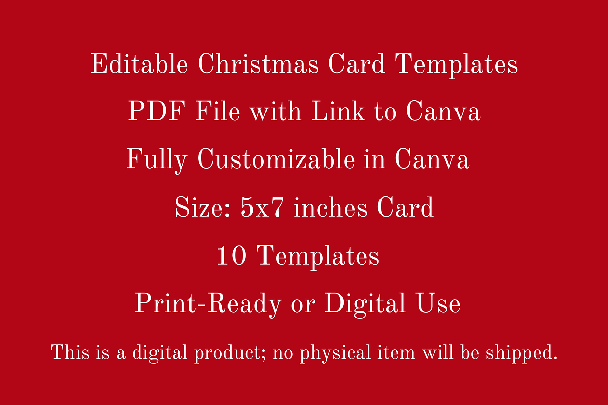 10 Editable Christmas Card Templates, a Card Template by Kyuubu Arts (Photo 12 of 12)