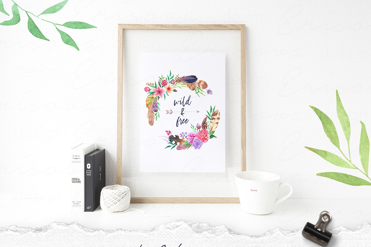 Bohemian Flowers & Feathers, a Work Illustration by SOVA (Photo 5 of 8)