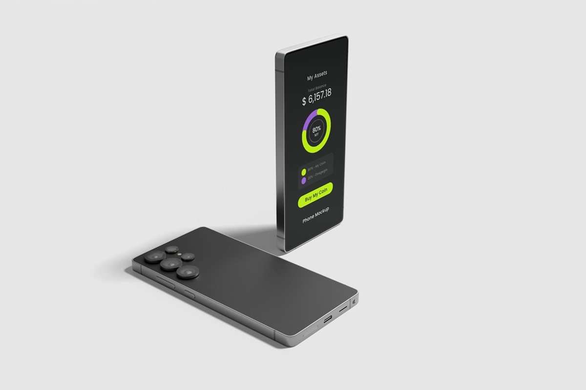 Samsung Galaxy S25 Mockup, a Wearable Device Mockup by Graphic Deal (Photo 6 of 9)