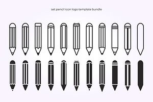 Set Bundle Pencil Logo Template Icon, a Branding & Logo Template by Pyruos ID