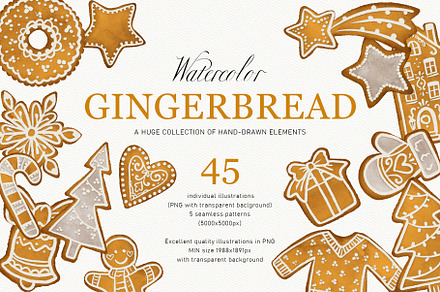 Gingerbread Watercolor Cookies