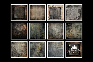 Grunge Dark Gray Digital Papers-21