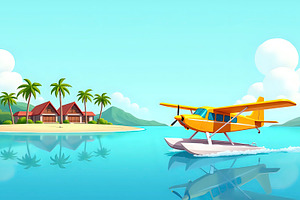 Create a flat cartoon vector of a ye, a Photo by LOGOCREATIVE