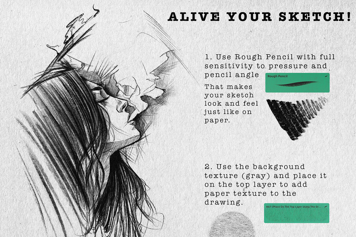 Drawing & Pencil Procreate Brushes, a Brush Add-On by BrushArchive (Photo 3 of 7)