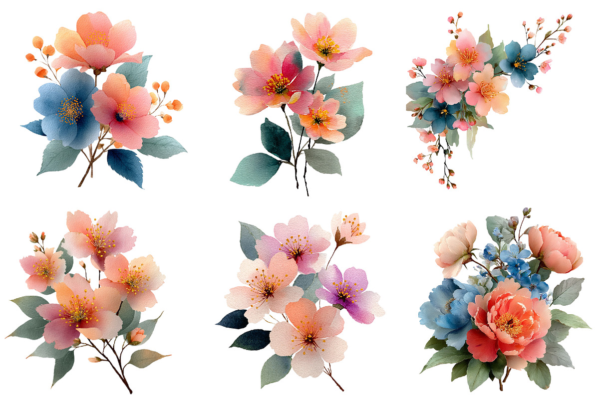 Spring Floral Clipart, an Illustration by DreamArtGraphic (Photo 2 of 4)