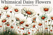 Whimsical Daisy Flowers clipart, a Seasonal Illustration by Designworld (Thumbnail 1 of 10)