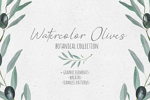Watercolor Olives