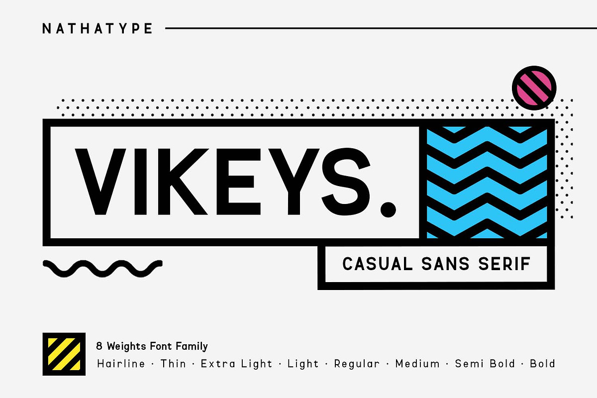 Vikeys-Sans Serif Font Family, a Sans Serif Font by Nathatype (Photo 1 of 10)