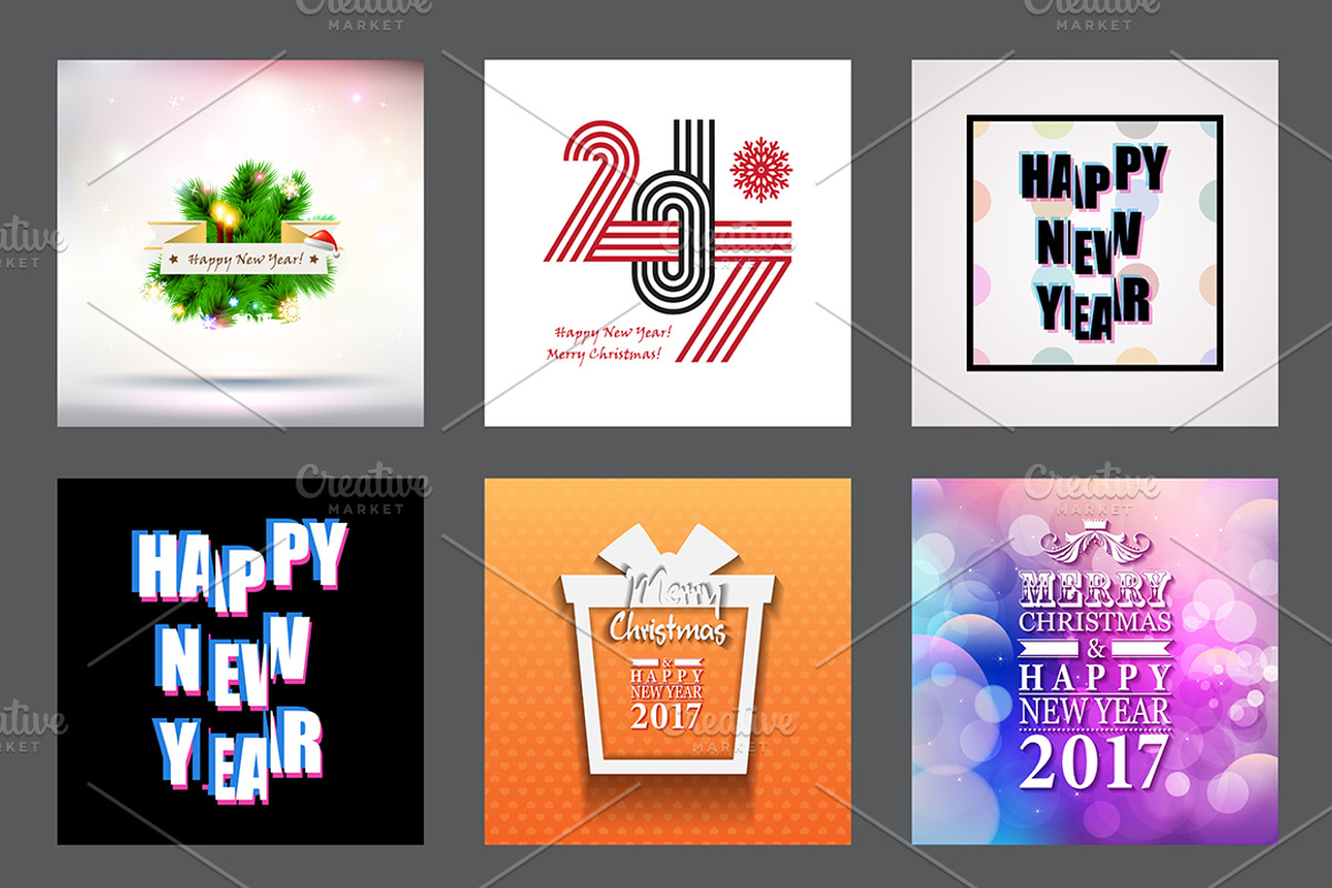 2017 Happy New Year Greeting Cards, a Background Graphic by GalaStudio (Photo 8 of 10)
