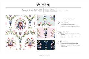 Amasra, Indian Damask Print Patterns