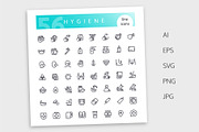 Hygiene Line Icons Set, an Outline Icon by Voysla's Shop (Thumbnail 4 of 4)