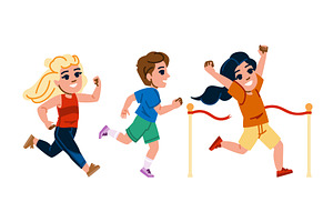 endurance marathon kid vector, a Person Illustration by pikepicture