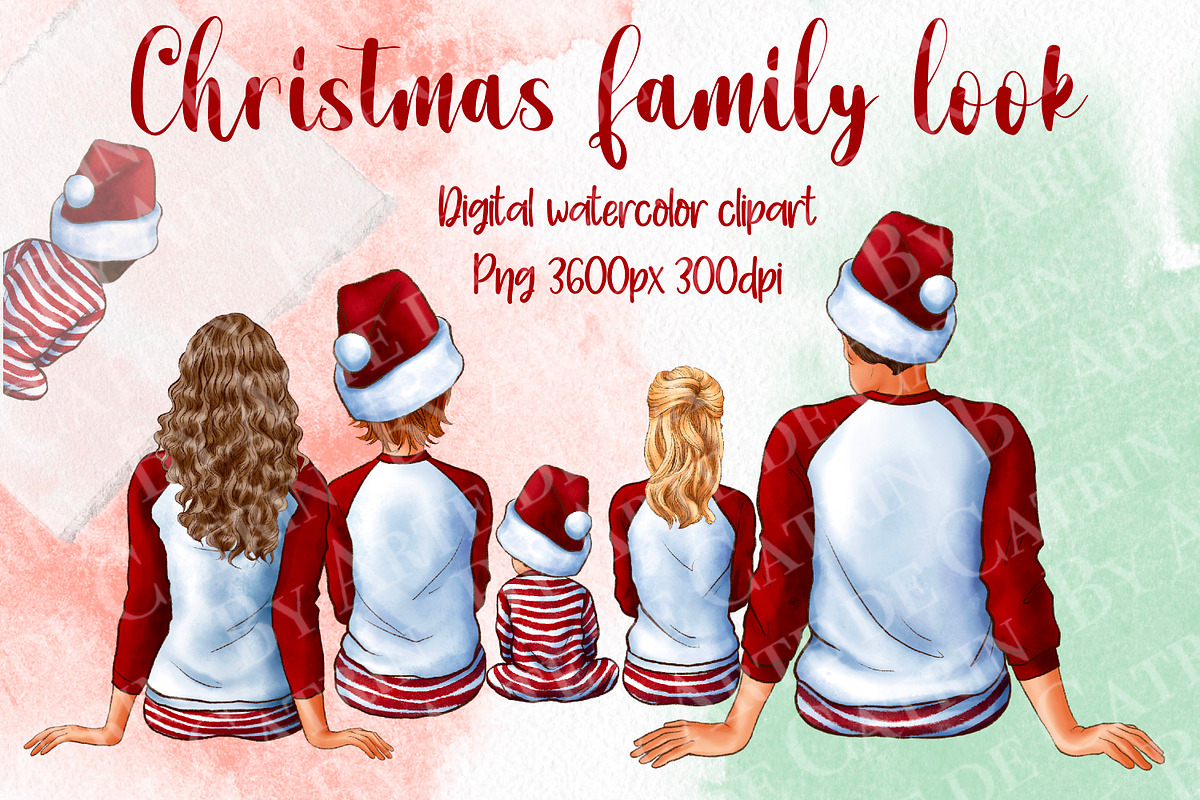 Christmas Family Look Clipart, an Illustration by ArtedeCatrin (Photo 1 of 7)