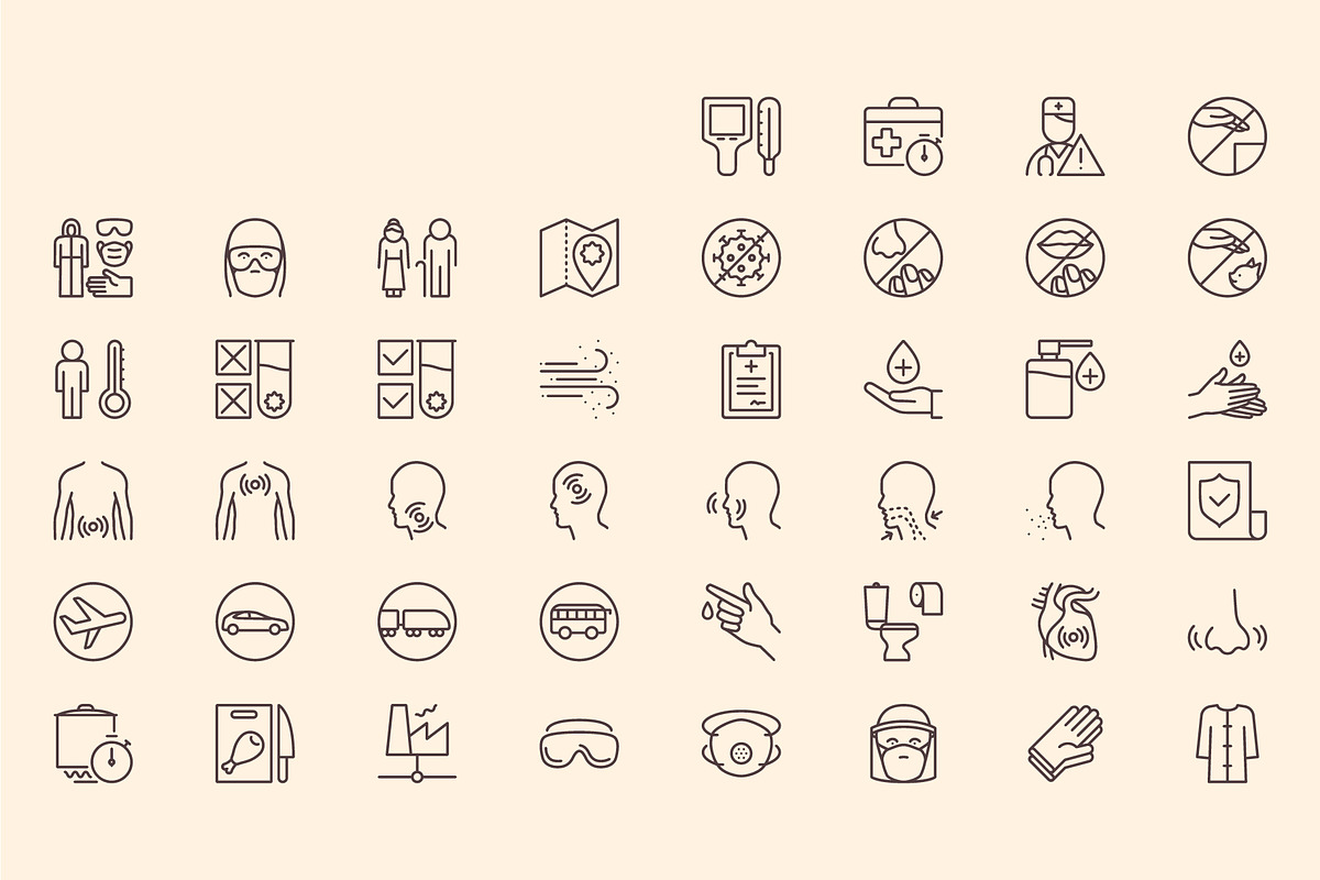 Stop virus outline iconset, an Outline Icon by LAFS (Photo 4 of 4)