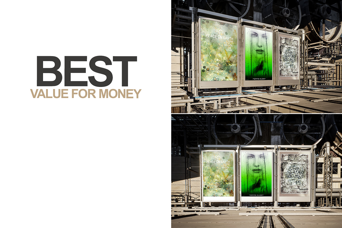 Advertising Posters Mockup Set 01, a Print Template by Epic By Design (Photo 5 of 6)