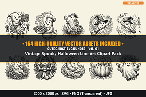 Cute Ghost SVG Bundle Vol - 01