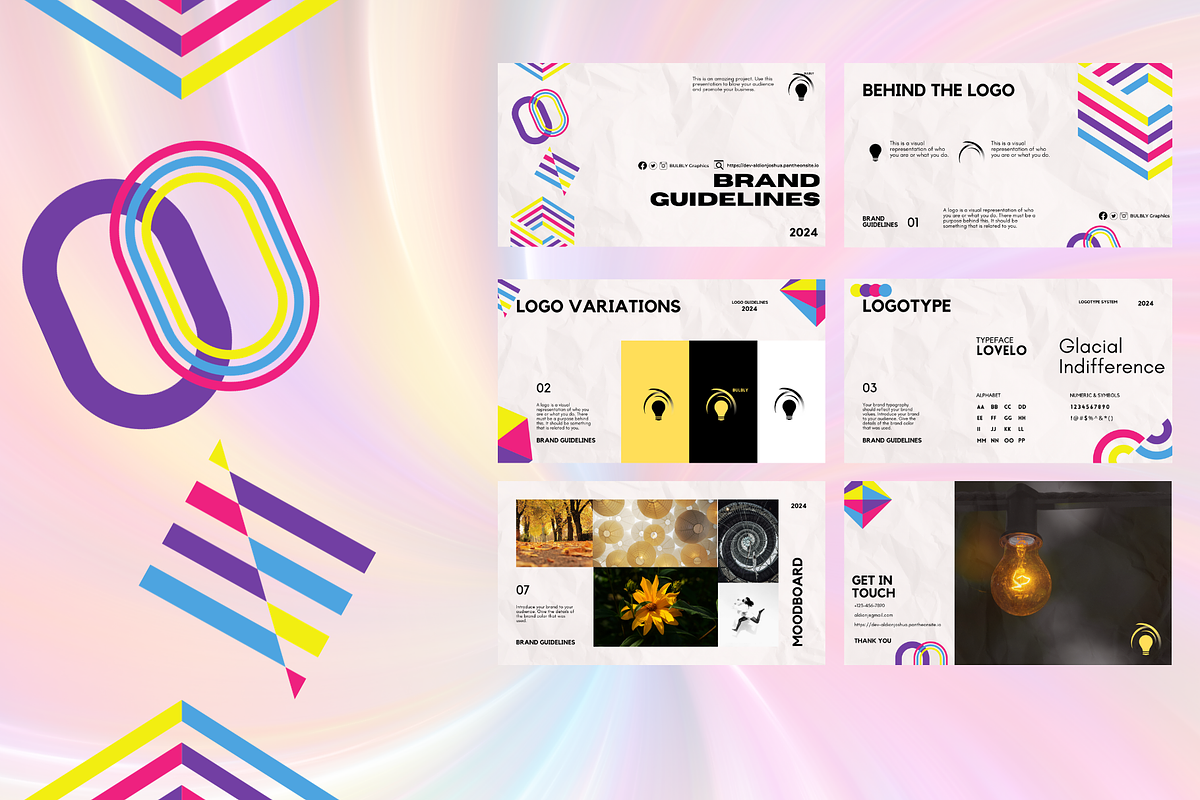 Brand Guidelines Template| Geometric, a Presentation Template by Bulbly Graphics (Photo 2 of 5)