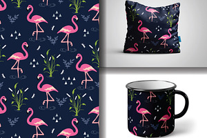 Seamless Pattern Flamingo