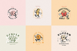 Food Friends Vintage Mascots & Logos