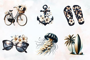Ivory and Black Hello Summer Clipart, an Illustration by RobertsArt (Thumbnail 6 of 8)