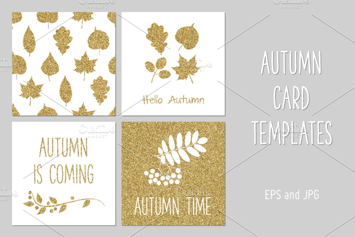 Gold Autumn Cards, a Card Template by Paper Cards (Photo 1 of 3)