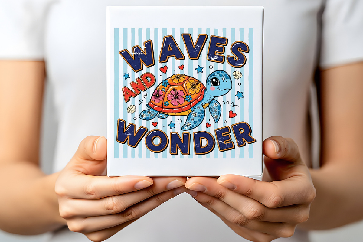 Waves and Wonder Turtle Summer PNG, an Illustration by CraftArtStudio (Photo 2 of 4)