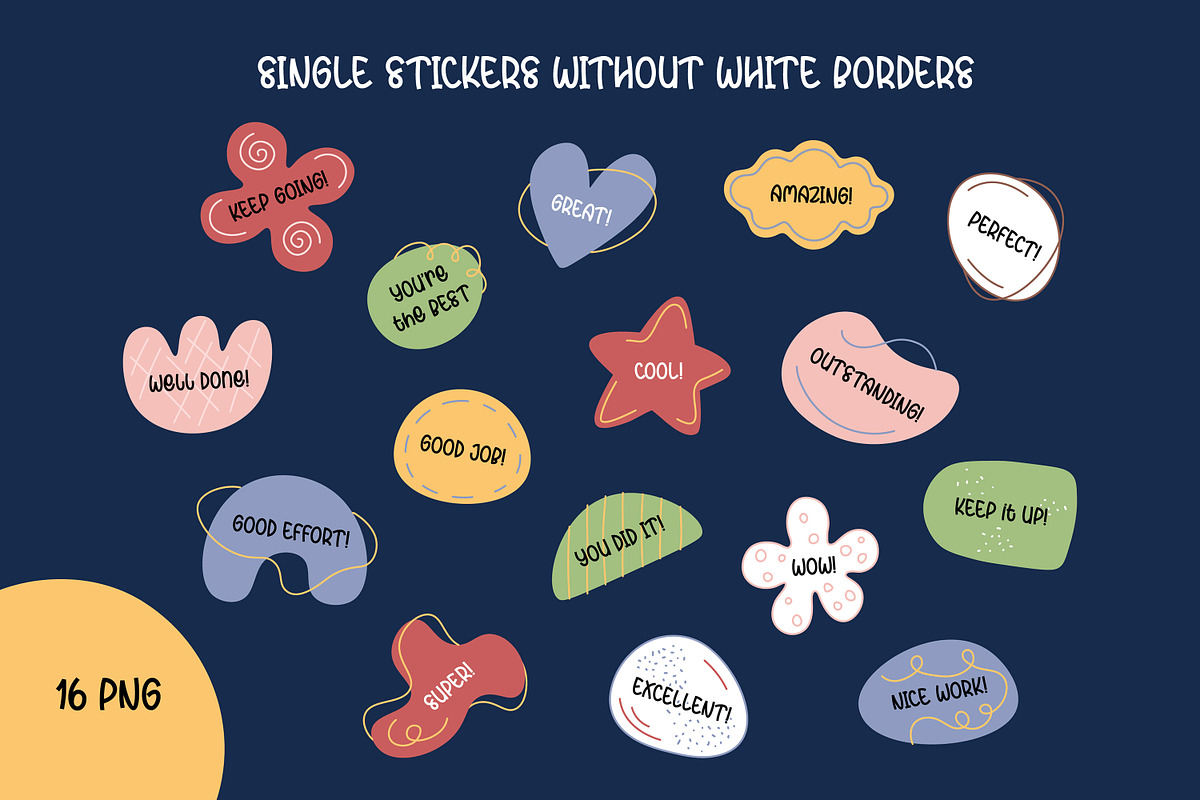 Motivational Stickers Pack | Vector, a Stationery Template by AnnaViolet_store (Photo 4 of 5)