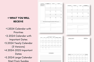 Printable 2024 Monthly Calendar