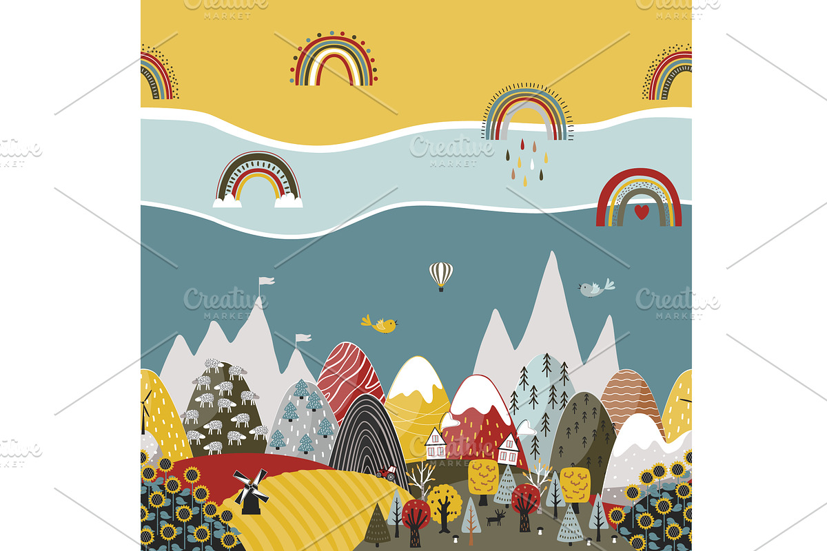 Cute seamless border pattern with, an Object Illustration by Toltemara