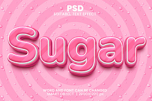 Sugar 3d Text Effect cute pink font, an Action Add-On by bdrobin