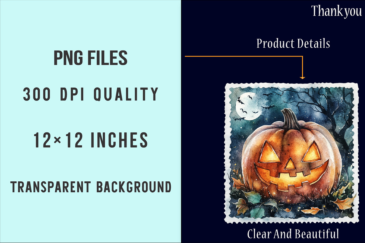 Halloween Postage Stamp Sublimation, an Illustration by SinaCreation (Photo 4 of 5)