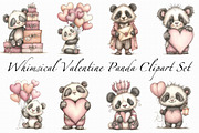 Whimsical Valentine Panda Clipart Se, an Illustration by Libby Wishes (Thumbnail 6 of 6)