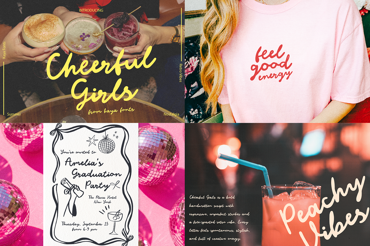 Retro Vibes Font Bundle Handwritten, a Script Font by Kaya Fonts (Photo 5 of 22)
