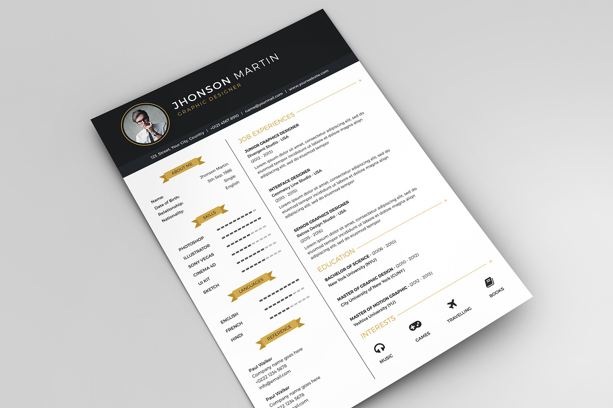 Clean Resume template, a Resume Template by Divergent Studio (Photo 2 of 4)