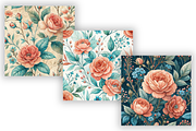 Turquoise Peach Blossom Pattern, a Pattern Graphic by FloridPrintables (Thumbnail 3 of 8)