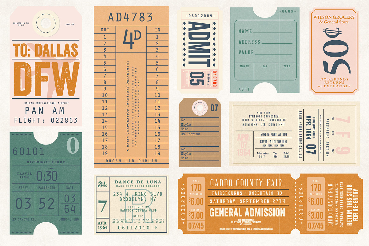 Tickets Kit, a Texture Illustration by Little Sisters Studio (Photo 2 of 5)