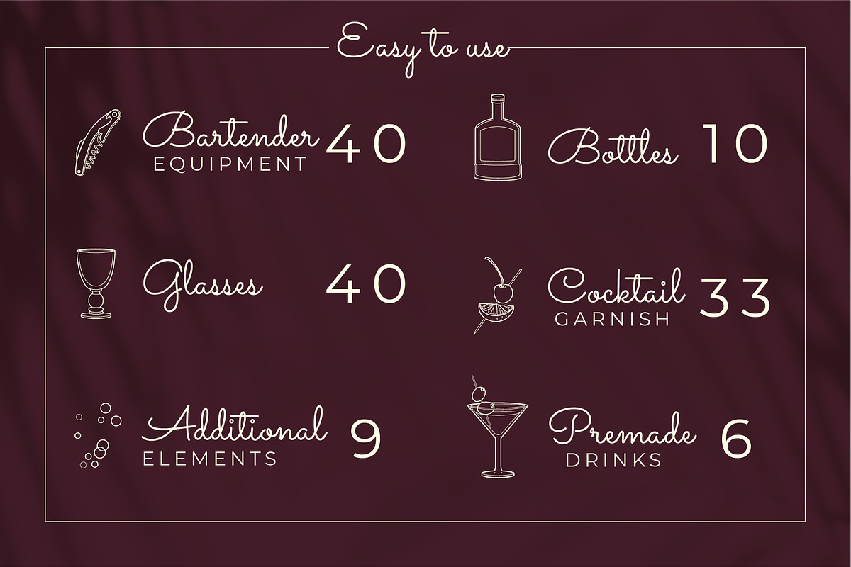 Elegant line art bar menu icons, an Outline Icon by Chakraborty Design (Photo 10 of 10)