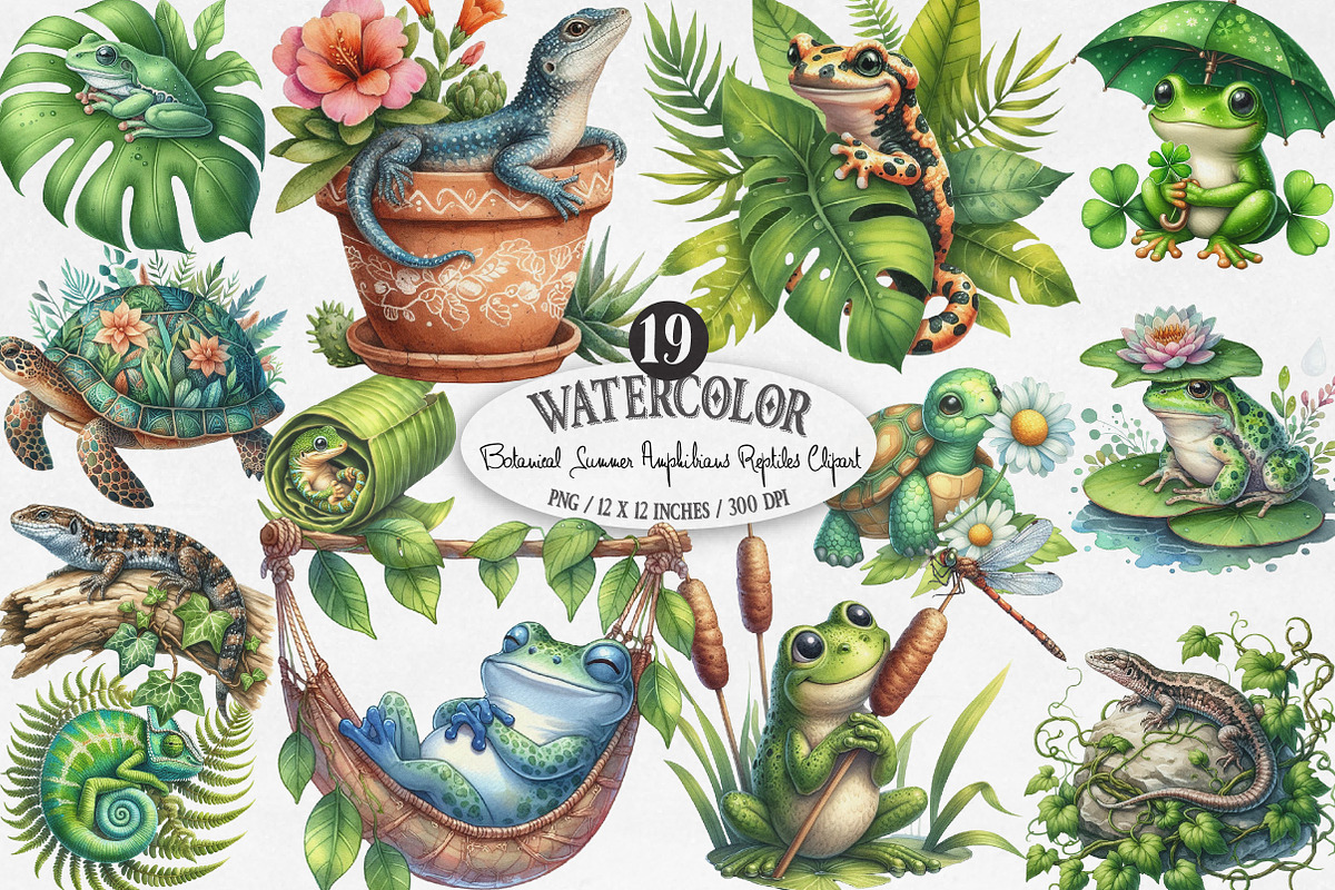 Botanical Summer Amphibians, an Illustration by Designking (Photo 1 of 4)