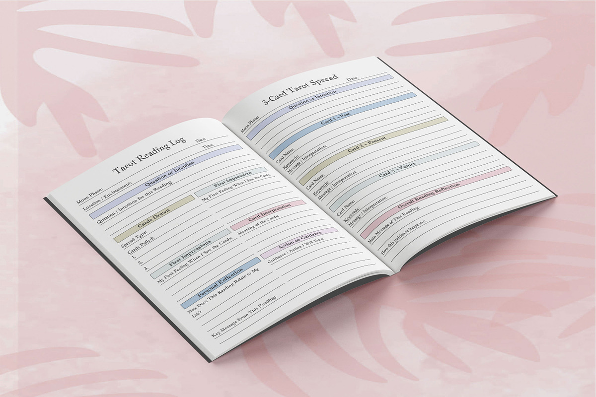 Tarot Reading & Moon Phase Journal, a Design Template by Book2bees (Photo 3 of 4)