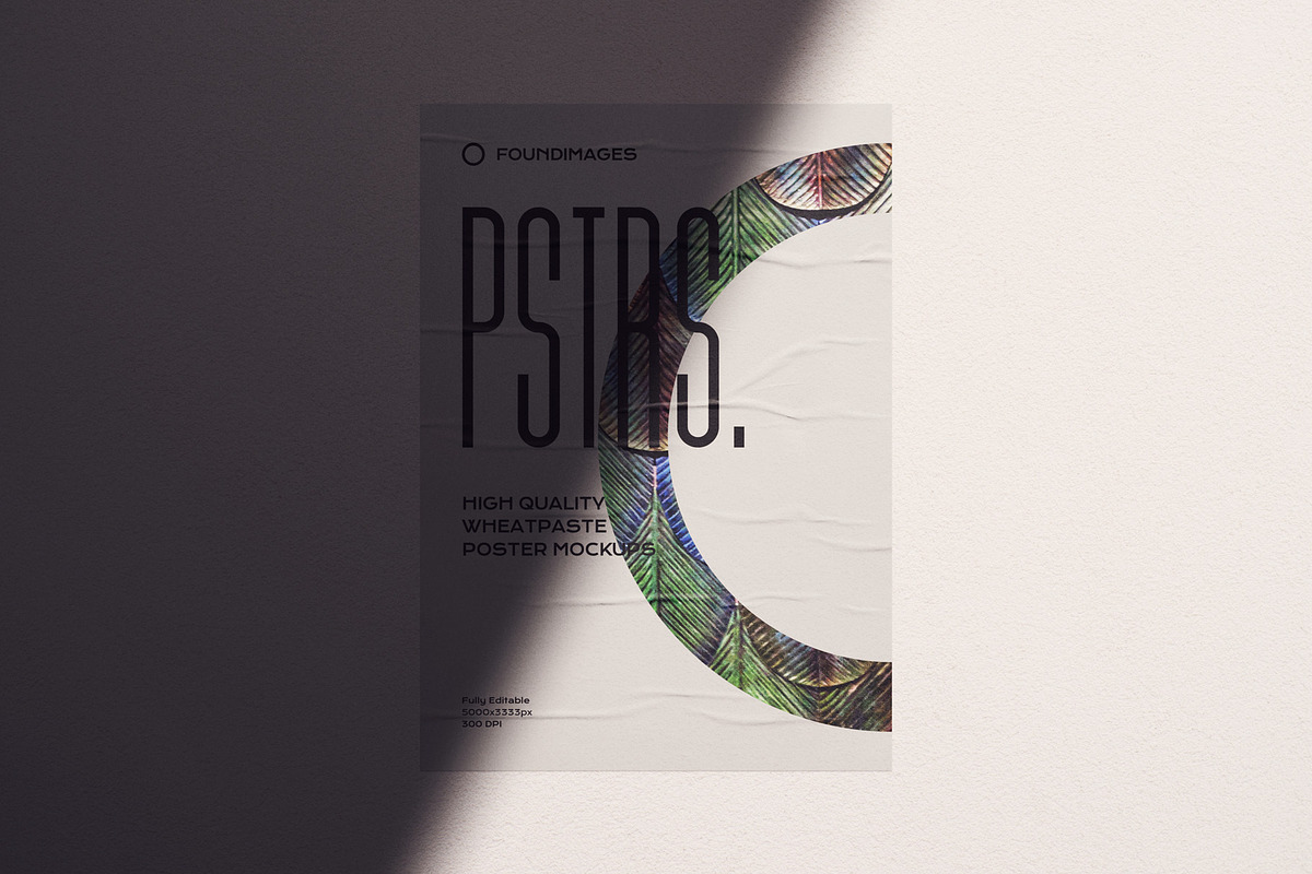 50 poster mockup bundle glued paper, an Advertising Mockup by FoundImages (Photo 13 of 55)