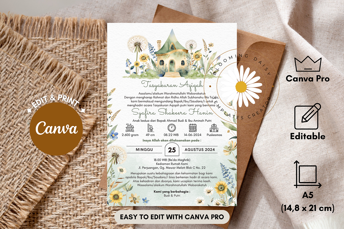 Editable Fairy House Invitation Card, an Invitation Template by Blooming Daisy (Photo 1 of 4)